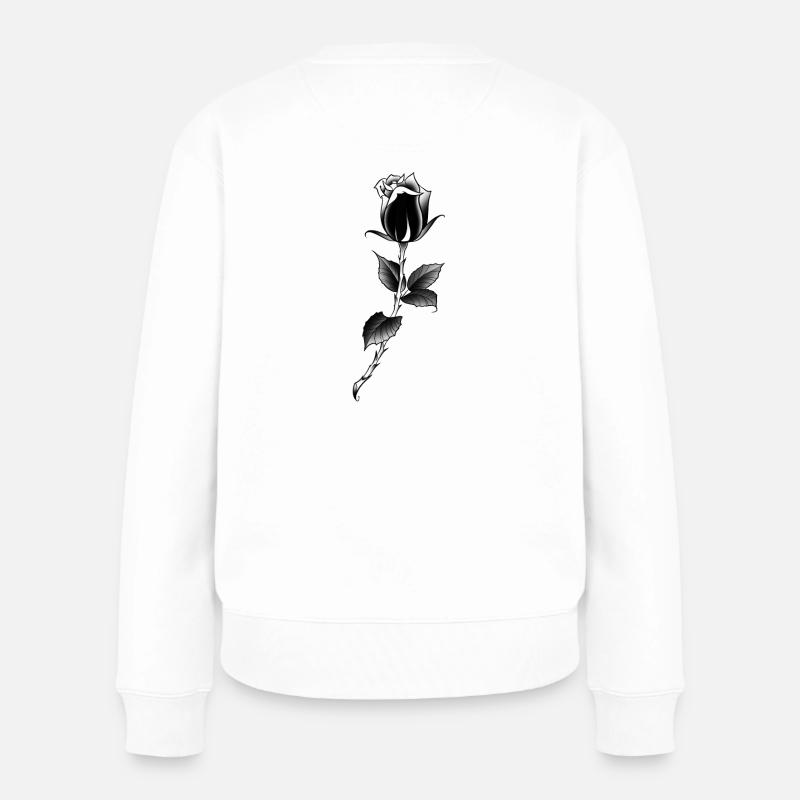 Rose Stil Tattoo alt - traditionelle Schule - Frauen Premium Bio Pullover - Weiß
