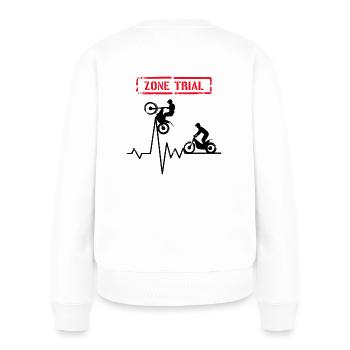 Zone trial - Heartbeat Moto Trial - Pull Premium bio Femme - blanc - Dos - Julia (174cm)