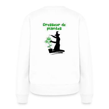 Dresseur de plantes - Pull Premium bio Femme - blanc - Dos - Julia (174cm)