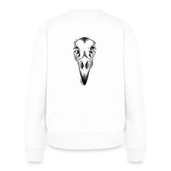 Crâne de corbeau dotwork - Pull Premium bio Femme - blanc - Dos - Julia (174cm)