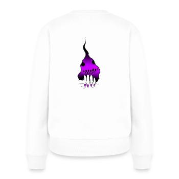 PINK Monster Tear - Frauen Premium Bio Pullover - Weiß - Hinten - Julia (174cm)