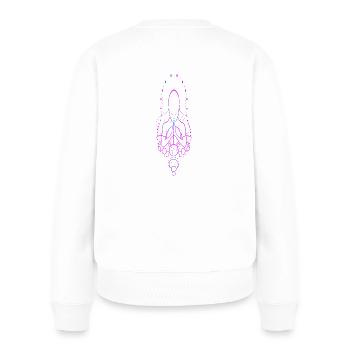 Meditation Yoga Linie Kunst symmetrisch gefärbt - Frauen Premium Bio Pullover - Weiß - Hinten - Julia (174cm)