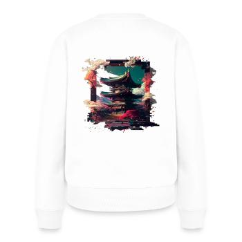 Japanese Building of Tranquility - Women's Premium Organic Jumper - white - Back - Julia (174cm)
