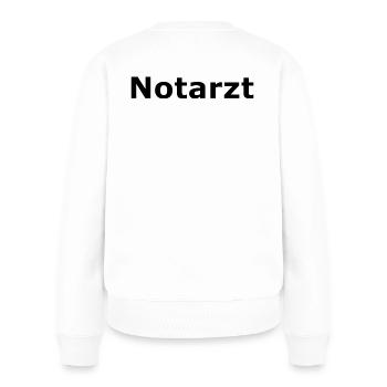 Notarzt - Frauen Premium Bio Pullover - Weiß - Hinten - Julia (174cm)