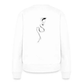 Seeschlange lineart - Frauen Premium Bio Pullover - Weiß - Hinten - Julia (174cm)