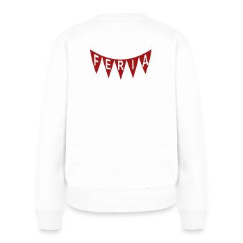 FERIA Banderole rouge - Pull Premium bio Femme - blanc - Dos - Julia (174cm)