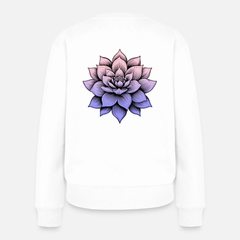 Lotusblüte - Frauen Premium Bio Pullover - Weiß