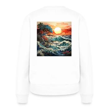Sunrise on the waves - Women's Premium Organic Jumper - white - Back - Julia (174cm)