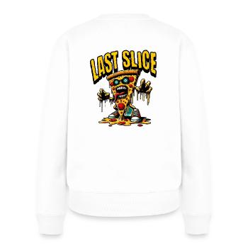 Last Slice - Frauen Premium Bio Pullover - Weiß - Hinten - Julia (174cm)