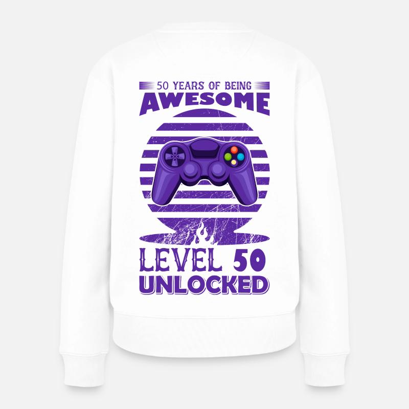 Motif de manette de jeu rétro - Pull Premium bio Femme - blanc