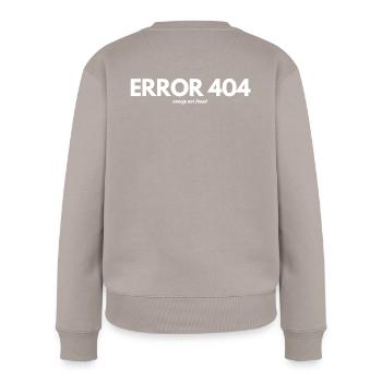 ERROR 404 Fehlermeldung | witziges Print - Frauen Premium Bio Pullover - Taupe - Hinten - Julia (174cm)