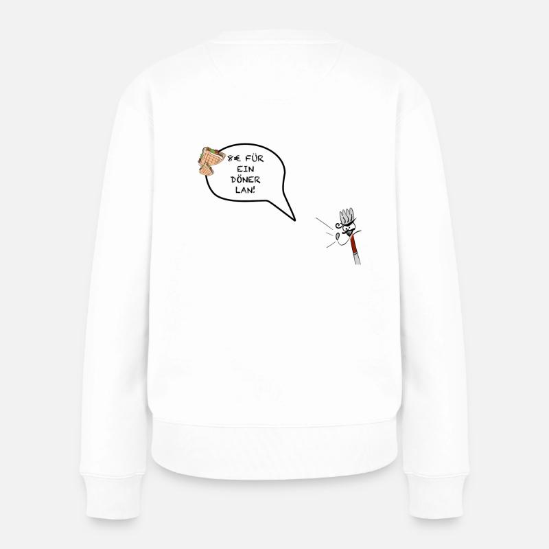 Döner 8€ Meme - Frauen Premium Bio Pullover - Weiß