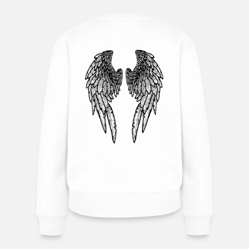 2reborn Angelwings Engelflügel Engel Devil bl - Frauen Premium Bio Pullover - Weiß