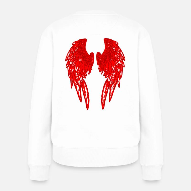 2reborn Angelwings Engelflügel Engel Devil red - Frauen Premium Bio Pullover - Weiß