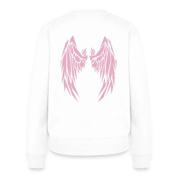 2reborn Pink Wings Angel Flügel Engelflügel 11 - Frauen Premium Bio Pullover - Weiß - Hinten - Julia (174cm)