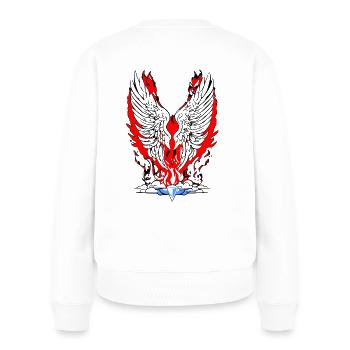 2reborn Angelwings fire blades 3 - Frauen Premium Bio Pullover - Weiß - Hinten - Julia (174cm)