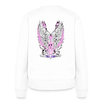 2reborn Angelwings fire blades 2 - Frauen Premium Bio Pullover - Weiß - Hinten - Julia (174cm)
