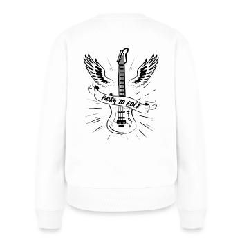 Né pour le rock - Pull Premium bio Femme - blanc - Dos - Julia (174cm)