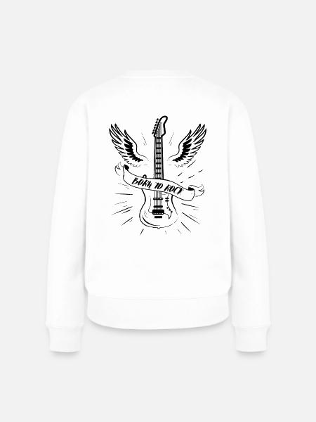 Geboren, um zu rocken - Frauen Premium Bio Pullover - Weiß
