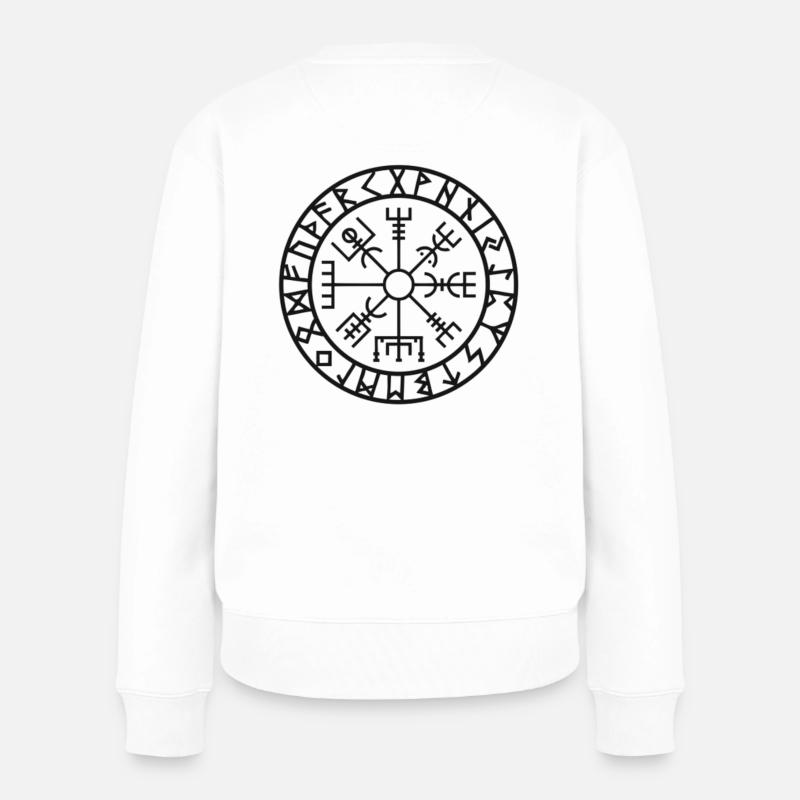 Vegvisir Symbol | Geschenkidee für Geburtstage - Frauen Premium Bio Pullover - Weiß