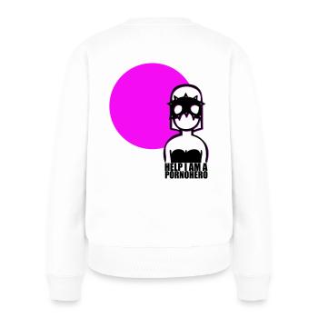 Héros-Un - Pull Premium bio Femme - blanc - Dos - Julia (174cm)