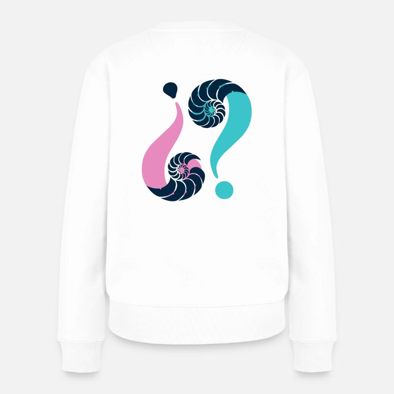 Unendliches Rätsel. 04 Blau & Pink - Frauen Premium Bio Pullover - Weiß