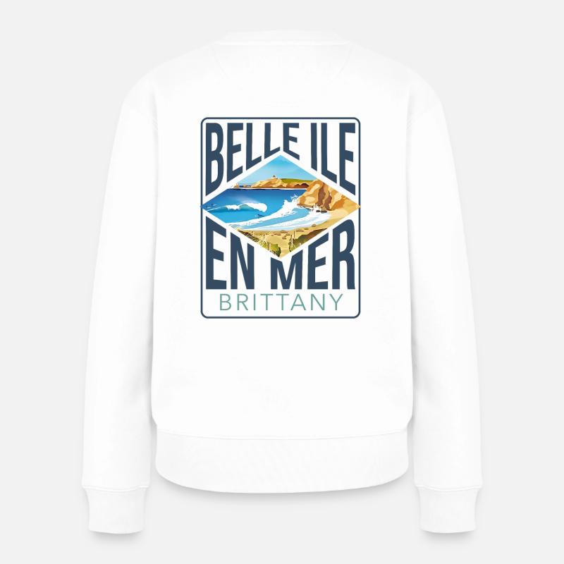 Schöne Insel auf dem Meer - Frauen Premium Bio Pullover - Weiß