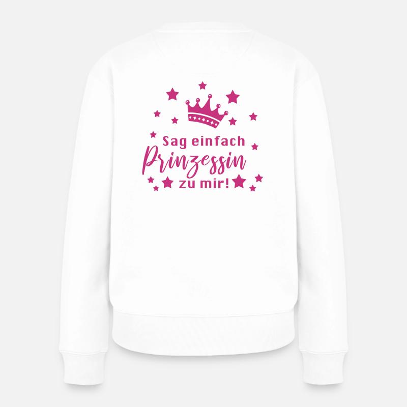 Prinzessin Lustiger Spruch Mädchen - Frauen Premium Bio Pullover - Weiß
