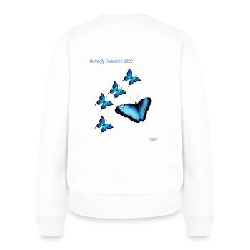 Butterfly Collection 2022 - Frauen Premium Bio Pullover - Weiß - Hinten - Julia (174cm)