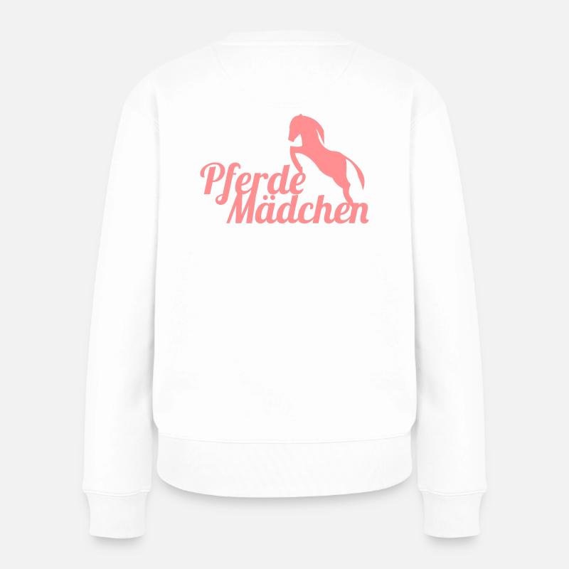 Pferdemädchen's Pferd - Frauen Premium Bio Pullover - Weiß