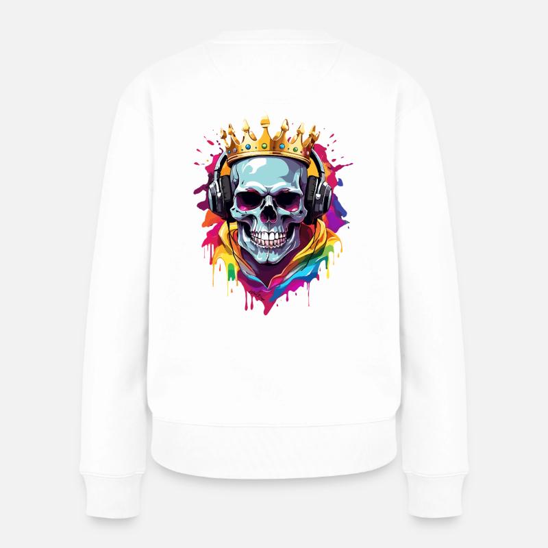Kopfhörer - Frauen Premium Bio Pullover - Weiß