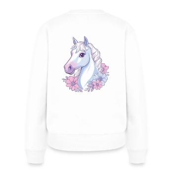 Cheval Enfants - Pull Premium bio Femme - blanc - Dos - Julia (174cm)