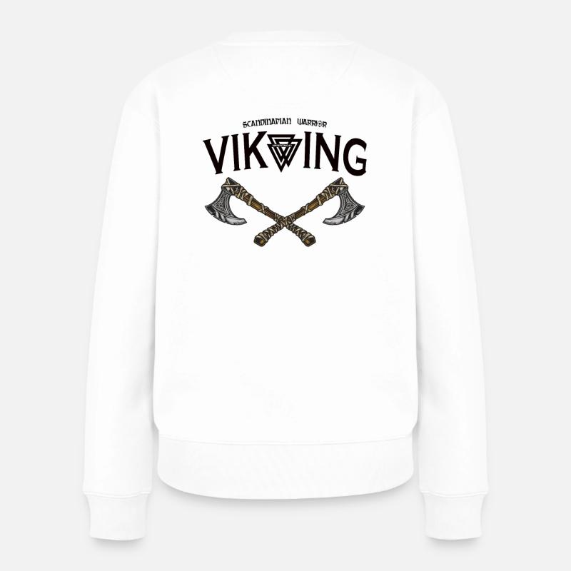Viking - Frauen Premium Bio Pullover - Weiß