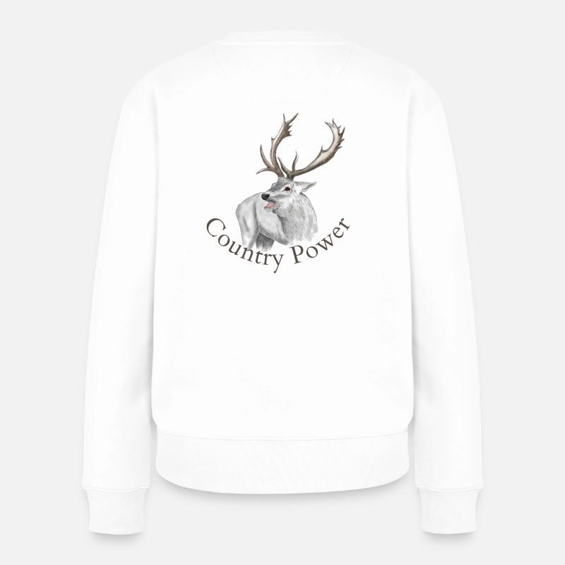 Weisser Hirsch - Frauen Premium Bio Pullover - Weiß