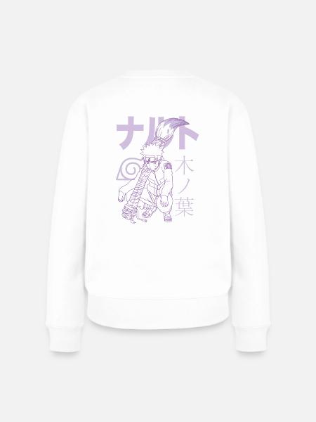 Naruto Shippuden Naruto Mit Schriftzeichen - Frauen Premium Bio Pullover - Weiß