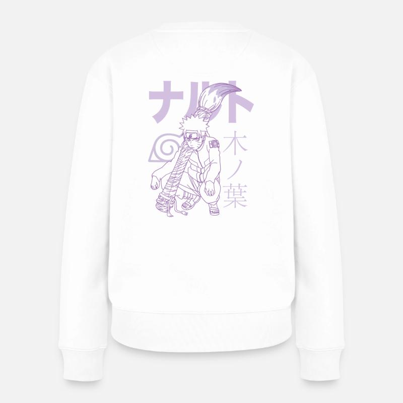 Naruto Shippuden Naruto Mit Schriftzeichen - Frauen Premium Bio Pullover - Weiß