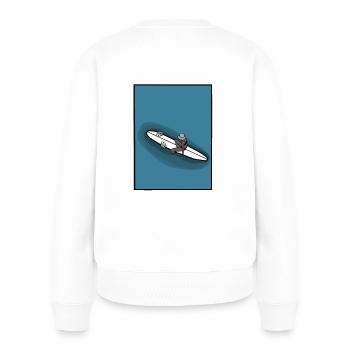 Grab me - Frauen Premium Bio Pullover - Weiß - Hinten - Julia (174cm)