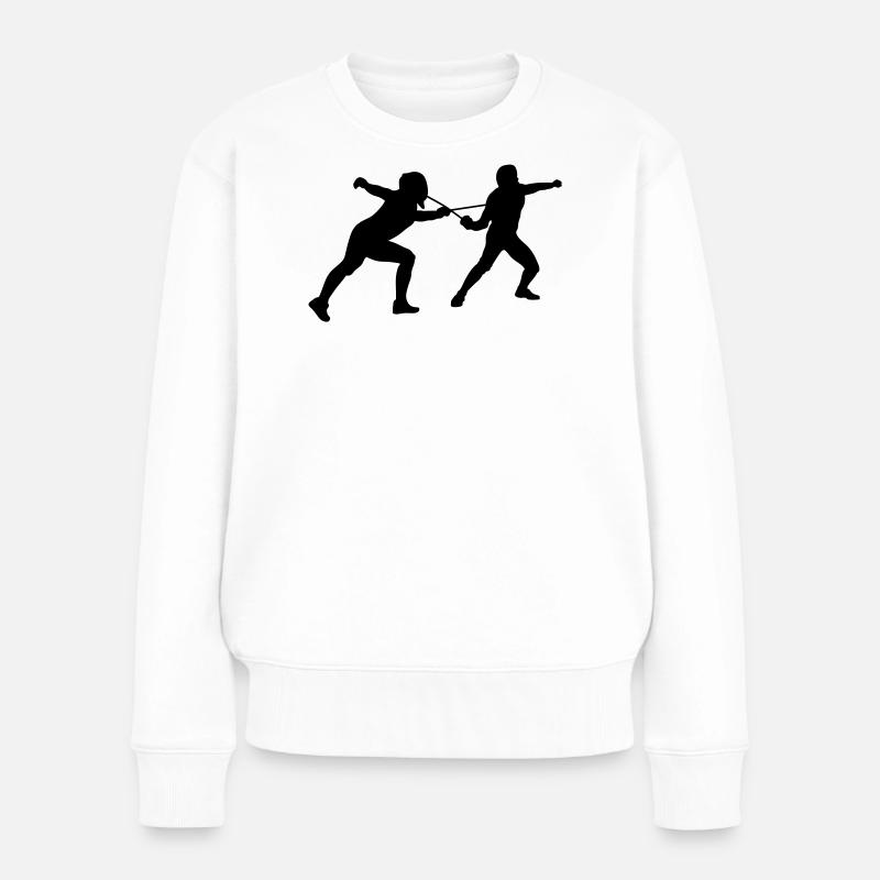 fechten - Frauen Premium Bio Pullover - Weiß
