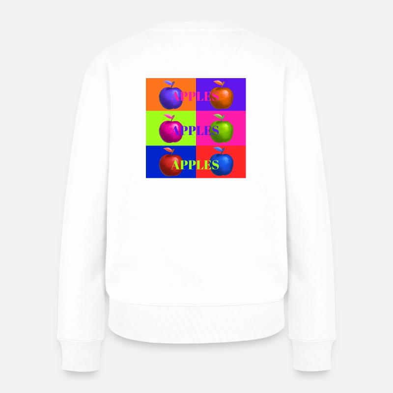 Pop Art Apfel Collage Design - Frauen Premium Bio Pullover - Weiß