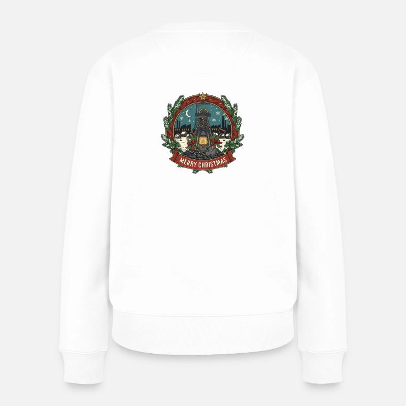 Laternenschimmer Winterwunderland - Frauen Premium Bio Pullover - Weiß