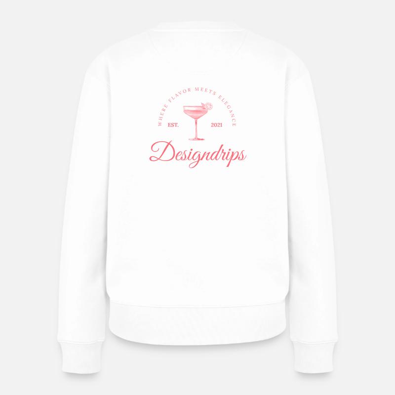 Imprimé rose – Saveur rencontre élégance - Pull Premium bio Femme - blanc