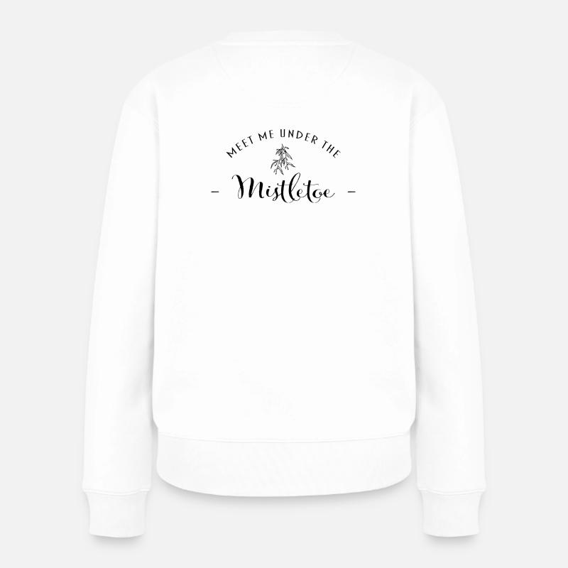 « Retrouvez-moi sous le gui » | Dire Noël - Pull Premium bio Femme - blanc