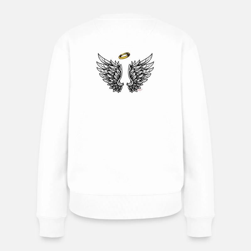 Flügel Engelsflügel Wings Engelchen - Frauen Premium Bio Pullover - Weiß