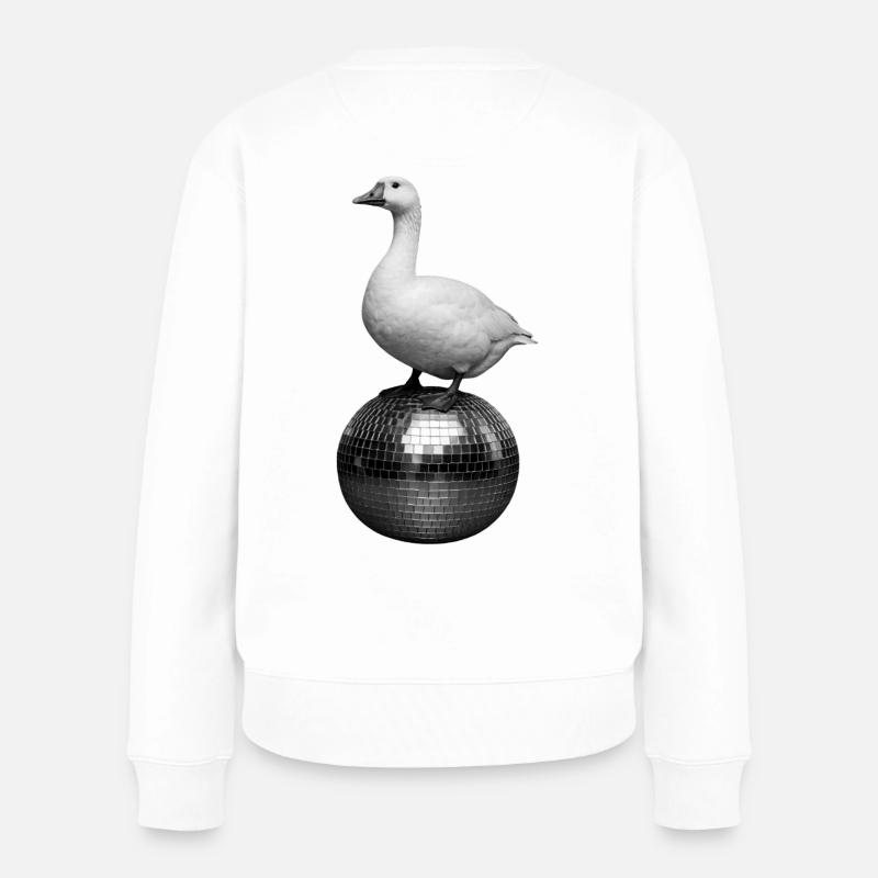 Goose Dancing Queen - weirdpeoplelovethis. - Frauen Premium Bio Pullover - Weiß