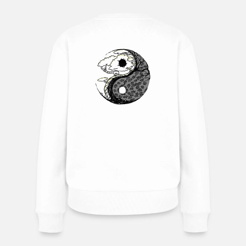 YING YANG Tai Chi GOBLINCORE - Frauen Premium Bio Pullover - Weiß