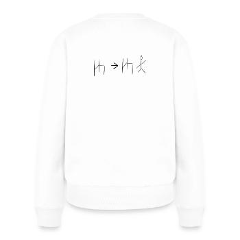 Beweg Dich - Motiv - Frauen Premium Bio Pullover - Weiß - Hinten - Julia (174cm)
