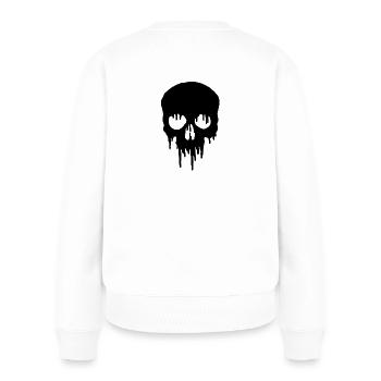 Gruseliger Totenkopf – Halloween Design - Frauen Premium Bio Pullover - Weiß - Hinten - Julia (174cm)