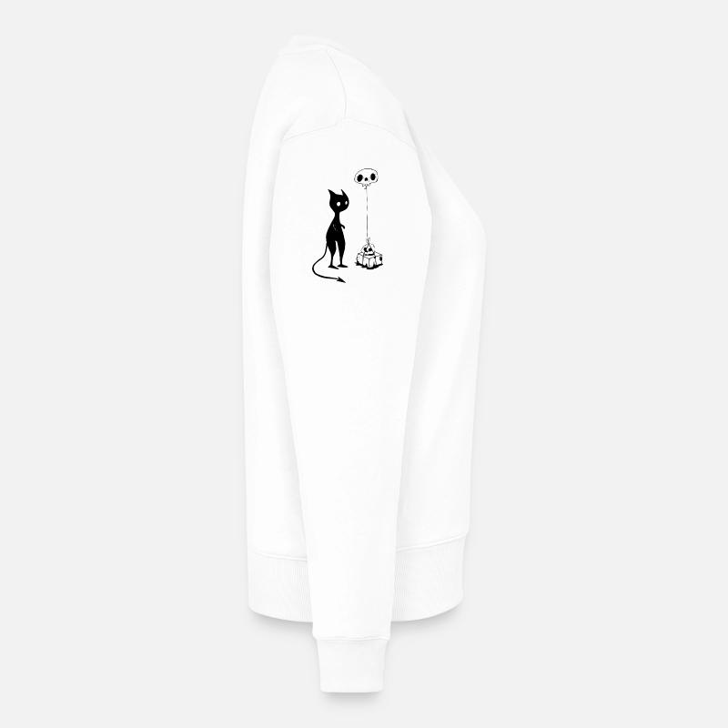 Cat gift skull devil evil - Women's Premium Organic Jumper - white