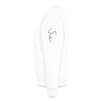 iYpsilon Handstand - Frauen Premium Bio Pullover - Weiß - Links - Julia (174cm)