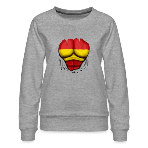 España Flag Ripped Muscles six pack chest t-shirt - Women's Premium Sweatshirt